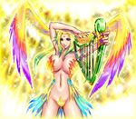  bad_id bad_pixiv_id blonde_hair breasts esper final_fantasy final_fantasy_viii green_eyes head_wings huge_breasts kei-r siren_(final_fantasy) solo wings 