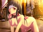  all_fours arched_back bandage_over_one_eye bandages bangs barefoot basket bicycle black_hair blunt_bangs blurry blush breasts chain collar depth_of_field eyepatch game_cg ground_vehicle hanging_breasts humiliation isojima_sayaka leash long_hair looking_at_viewer m&amp;m natsukami nipples nude on_ground parted_bangs parted_lips pet_play pregnant public_nudity red_eyes road shadow sidelocks slave small_breasts solo spread_legs street sunset sweat tiptoes v_arms 