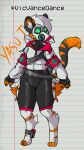  albino_tiger anthro clothed clothing felid gas_mask hi_res male mammal mask pantherine solo tiger vicvance wide_thighs yasu_tyrant_(vicvance) 