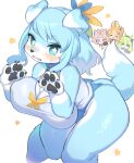  2021 4_fingers anthro anthro_focus big_breasts black_nose blue_body blue_eyes blue_fur blue_hair blush bodily_fluids breasts canid canine canis claws clothed clothing cute_fangs dipstick_ears dipstick_tail domestic_dog female female_focus finger_claws fingers fur gloves_(marking) group hair huge_breasts kemono mammal markings multicolored_body multicolored_ears multicolored_fur multicolored_hair multicolored_tail nipple_outline open_mouth pawpads paws rikose solo_focus starry_eyes sweat sweatdrop white_body white_fur white_hair 