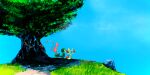  buntatta commentary_request day english_text fennekin fushigi_no_dungeon gen_1_pokemon gen_5_pokemon gen_6_pokemon grass mew mythical_pokemon no_humans outdoors pokemon pokemon_(creature) pokemon_(game) pokemon_mystery_dungeon rock sky snivy starter_pokemon tree 