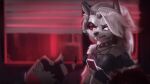  16:9 2021 2_horns anthro black_nose breasts canid canid_demon clothing demon digital_media_(artwork) duo fangs female fur grey_body grey_fur hair hellhound helluva_boss hi_res hierozaki holding_object horn imp inner_ear_fluff long_hair looking_down loona_(vivzmind) male mammal moxxie_(vivzmind) multicolored_body multicolored_fur phone red_sclera sharp_teeth teeth tuft white_body white_fur widescreen window 