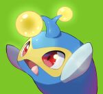  :d absurdres anglerfish arms_up commentary_request gen_2_pokemon green_background highres lanturn no_humans nullma open_mouth pokemon pokemon_(creature) red_eyes shiny shiny_skin simple_background smile solo tongue 