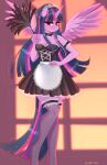  absurd_res anthro anthrofied blush breasts clothing equid equine female friendship_is_magic hasbro hi_res horn legwear looking_at_viewer maid_uniform mammal my_little_pony solo twilight_sparkle_(mlp) uniform winged_unicorn wings xjenn9 