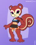  2020 4:5 animal_crossing anthro black_clothing black_dress breasts brown_body brown_fur cleavage clothed clothing dress eyeshadow female full-length_portrait fur genitals looking_at_viewer makeup mammal nintendo no_underwear pecan_(animal_crossing) portrait pussy pyriax rodent sciurid solo standing tree_squirrel video_games 