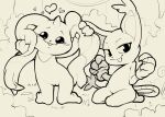  &lt;3 2021 anthro black_and_white blep clothing detailed_background digimon digimon_(species) duo felid female flat_chested forest front_view gatomon genitals gloves grass handwear hi_res holding_ears itsunknownanon kneeling long_ears looking_at_viewer mammal monochrome nude plant pussy shrub sketch terriermon tongue tongue_out tree 