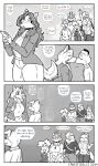 2024 2_horns abby_(canisfidelis) absurd_res amy_(canisfidelis) anthro antlers avian beak biped bird black_and_white bottomwear breasts canid canine canis canisfidelis cellphone clara_(canisfidelis) clothed clothing comic corvid corvus_(genus) crow deer domestic_dog duo electronics eliza_(canisfidelis) eyebrows eyes_closed eyewear female floppy_ears fluffy fluffy_ears fluffy_hair gesture glasses group hair hair_over_eye herding_dog hi_res holding_cellphone holding_object holding_phone horn humphrey_(canisfidelis) jacket jewelry kissing long_hair looking_at_another male male/female mammal maned_wolf monochrome neck_tuft necklace new_world_deer open_mouth oscine pants passerine pastoral_dog phone poodle reindeer seashell_(canisfidelis) shirt skirt teeth tongue topwear tuft waving welsh_corgi