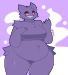  anthro conditional_dnp curvaceous curvy_figure female gengar inkplasm nintendo overweight overweight_anthro overweight_female pok&eacute;mon pok&eacute;mon_(species) solo thick_thighs video_games voluptuous 