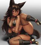  animal_humanoid brown_hair camel_toe canid canid_humanoid canine canine_humanoid cerberus_(houtengeki) clothing female hair hi_res houtengeki humanoid legwear long_hair mammal mammal_humanoid panties solo spread_legs spreading thigh_highs underwear young 
