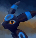  black_body black_fur blue_markings eeveelution female feral fur grimart makeup markings nintendo open_mouth pok&eacute;mon pok&eacute;mon_(species) solo umbreon video_games 