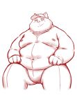  2021 anthro bottomwear canid canine clothing hat headgear headwear hi_res humanoid_hands kemono male mammal moobs nipples obese obese_anthro obese_male overweight overweight_anthro overweight_male pants simple_background sitting sketch solo white_background yuuh1212 