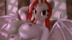  3d_(artwork) anthro big_breasts breasts bust_portrait clothed clothing digital_media_(artwork) equid equine female hasbro hi_res horn jewelry jewlery looking_at_viewer loveslove mammal my_little_pony necklace portrait smile solo spread_wings topless winged_unicorn wings 