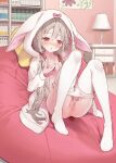  breast_grab masturbation nipples pajama pantsu panty_pull pussy pussy_juice sweater thighhighs tokuno_yuika 