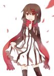  1girl ajirui clothes_lift finger_to_mouth highres kagerou_project red_theme skirt skirt_lift tateyama_ayano 
