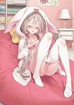  breast_grab masturbation nipples pajama pantsu panty_pull pussy pussy_juice sweater thighhighs tokuno_yuika 