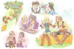 5boys 5girls abs ahoge apple armor bare_shoulders black_choker black_gloves black_jacket black_overalls blonde_hair blue_cardigan blue_shirt blue_skirt blush bodysuit bottle braid breasts brick_wall brown_footwear brown_hair cardigan celes_chere chain chain_necklace choker couple cropped_vest crystal cup detached_sleeves drinking_glass eating final_fantasy final_fantasy_ix final_fantasy_vi final_fantasy_viii final_fantasy_x final_fantasy_xii food fruit full_body fur-trimmed_jacket fur_trim garnet_til_alexandros_xvii gloves green_head_scarf hair_ornament highres holding holding_bottle holding_food holding_fruit in_tree indian_style jacket japanese_clothes jasmine_82 jewelry juliet_sleeves kneeling leather_armor locke_cole long_hair long_sleeves low_ponytail medium_breasts midriff monkey_tail multiple_boys multiple_girls necklace nontraditional_miko obi onigiri open_mouth orange_bodysuit overalls own_hands_clasped own_hands_together parted_bangs pendant penelo plate pleated_skirt popped_collar puffy_sleeves red_gloves rinoa_heartilly sabotender sash shared_drink shirt short_hair single_shoulder_pad sitting skirt squall_leonhart tail tidus tree twin_braids upper_body vaan_(ff12) vest wavy_hair wavy_mouth white_shirt white_sleeves wide_sleeves wine_glass yuna_(ff10) zidane_tribal 