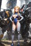  1girl ai-generated confident heroic highleg highres mecha non-web_source pilot princess_zelda robot smile 