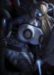 absurd_res anthro arm_tattoo back_tentacles big_breasts blue_eyes breasts cephalopod cleopatra_la_jauge clothed clothing coleoid ct&#039;hussian cybernetic_arm cybernetic_leg cybernetic_limb cybernetics cyborg digital_media_(artwork) doorway ear_piercing facial_piercing female fish furgonomics furry-specific_piercing hair heterochromia hi_res hybrid imminent_rape imminent_sex ineffective_clothing looking_at_viewer machine marine melee_weapon mollusk nageki nipple_plugs nose_piercing piercing plasma_sword platinum_blonde plug_(sex_toy) pubic_tattoo sex_toy shark shoulder_tattoo smile solo stripes sword tail tattoo tentacles thei&#039;mare thick_thighs translucent translucent_clothing translucent_topwear visor weapon yellow_eyes