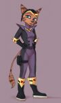  2021 anthro blue_eyes breasts brown_body brown_fur clothed clothing felid female full-length_portrait fully_clothed fur hi_res mammal portrait simple_background solo standing yshanii 