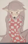  animal_crossing anthro apron apron_only blush blushing_ears breasts clothing colored_sketch eulipotyphlan female hair hedgehog looking_down mammal mostly_nude nintendo nipple_slip puzzlemebby sable_able simple_background sitting solo tan_background video_games 