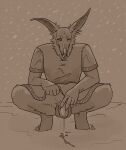  anthro balls bat_nose big_balls bodily_fluids canid canine casual_exposure casual_nudity chiropteran clothing crouching demon fluffy_ears foreskin fur genital_fluids genitals harpsichord_(artist) hi_res long_ears male mammal monochrome neck_tuft one_eye_closed partially_retracted_foreskin peeing snow snowing solo tuft tunic unknown_species urine urine_on_floor watersports 