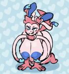  &lt;3 animated anthro big_breasts blue_eyes blush bouncing_breasts breasts eeveelution female fur hi_res huge_breasts lime09 mammal nintendo nipples nude pok&eacute;mon pok&eacute;mon_(species) simple_background smile solo sylveon tailwag thick_thighs tongue tongue_out video_games wide_hips 