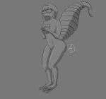  alicethedeer anthro big_breasts big_butt breasts butt female gecko greyscale hi_res highlights_(coloring) holding_object lizard monochrome pinup pose reptile scalie shaded solo thick_tail thick_thighs wide_hips 