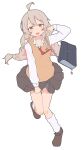  absurdres bag blonde_hair brown_eyes highres leg_warmers long_hair necktie onii-chan_wa_oshimai! pleated_skirt s10021 shirt skirt very_long_hair 