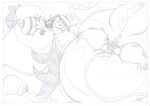  2021 3_toes 4_fingers adamios anthro belly big_belly black_and_white button_pop claws clothing competition dragon duo fangs feet fingers graphite_(artwork) horn hose hose_in_mouth hose_inflation hydrun hyper hyper_belly hyper_inflation incineroar inflation looking_at_another looking_away lying male monochrome motion_lines nintendo on_front pawpads pencil_(artwork) pok&eacute;mon pok&eacute;mon_(species) shadow shirt simple_background sitting stripes teeth toes topwear traditional_media_(artwork) video_games whiskers 