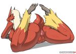  anthro anthrofied anus avian big_anus big_breasts big_butt bird_feet blaziken blue_eyes breasts butt claws clitoris curvy_figure eyelashes female genitals hair huge_breasts legs_up lollipopcon looking_at_viewer looking_back lying nintendo nude on_front orange_sclera plantigrade pok&eacute;mon pok&eacute;mon_(species) pose presenting presenting_anus presenting_hindquarters presenting_pussy pussy red_body scuted_arms simple_background solo spread_legs spreading thick_thighs video_games voluptuous white_background white_claws white_hair 