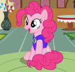  2021 badumsquish blue_eyes candy candy_cane dessert english_text equid equine female food friendship_is_magic hair happy hasbro hi_res horse mammal my_little_pony open_mouth open_smile pink_body pink_hair pinkie_pie_(mlp) pony service_animal sitting smile text 