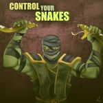 2025 absurd_res aleksejsalabaev anthro armor armwear athletic athletic_anthro athletic_male biceps big_teeth claws clothed clothing fangs finger_claws fingers forked_tongue front_view grabbing_head green_body green_scales green_tongue hi_res holding_object humanoid lizard lizardman looking_up looking_up_at_another male meme monster mortal_kombat muscular muscular_anthro muscular_arms muscular_male orange_sclera owo pupils reptile reptile_(mortal_kombat) saurian_(mortal_kombat) scales scalie sharp_teeth simple_background slit_pupils smile snake solo teeth text tongue tongue_out topwear yellow_sclera