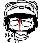 blood blood_on_face bodily_fluids brain_damage crying dead_eyes death fatal_wound gore incredibox kaney male shot_in_head tears xfs