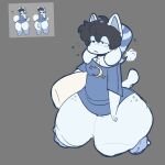 1:1 anthro balls big_butt big_penis butt clothed clothing domestic_cat drowsy fan_character felid feline felis femboy genitals holding_object lopsalien male mammal penis solo temmie_(undertale) thick_thighs tired undertale undertale_(series)