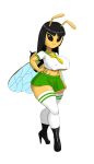  anthro arthropod bee better_version_at_source breasts clothed clothing female fully_clothed hair hi_res hymenopteran insect non-mammal_breasts smile solo tansau 