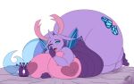  &lt;3_areola 5_fingers absurd_res anthro arthropod big_breasts breasts changeling cutie_mark digital_media_(artwork) eyebrows eyelashes female fingers friendship_is_magic hasbro hi_res horn huge_breasts morbidly_obese morbidly_obese_anthro morbidly_obese_female my_little_pony obese obese_anthro obese_female one_eye_closed open_mouth overweight overweight_anthro overweight_female sektiss solo thespacepon3 wings 