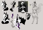  anthro asymmetrical_hair big_breasts black_and_white_fur bra breasts canid canine canis chest_tuft cigarette_holder claws cleavage clenched_teeth clothed clothing colored_sketch dialogue ear_piercing eyeshadow facial_piercing female fluffy frown fur hair hand_on_hip hi_res jax_(jinx_doodle) jinx_doodle legwear long_tongue looking_at_viewer makeup mammal mask narrowed_eyes navel nose_piercing piercing prehensile_tongue profanity pubes scowl septum_piercing sharp_teeth short_hair sketch_page smoking solo talking_to_viewer taller_female teeth thick_thighs thigh_highs tongue torn_clothing tuft underwear wolf 