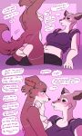  2021 anthro anthro_on_anthro beastars blush bodily_fluids bra breasts butt canid canine canis clothed clothing cosmo_(beastars) dialogue duo english_text female female/female giraffid hi_res interspecies juno_(beastars) lapdance lingerie mammal midriff mutedlavender navel okapi panties sweat text underwear wolf 