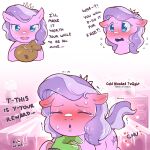  anon blush bodily_fluids cold-blooded-twilight comic dialogue diamond_tiara_(mlp) equid equine eyes_closed female feral friendship_is_magic hasbro hi_res horse human kissy_face mammal my_little_pony pony tears young 