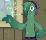  bottomwear celestebutterfly clothing comic denim denim_clothing disney english_text goo_creature goo_humanoid green_body humanoid jeans male not_furry pants slime_(svtfoe) solo star_vs._the_forces_of_evil text 