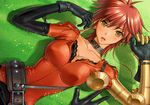  1girl animated animated_gif armor breast_grab breasts choker cum doggystyle elbow_gloves game_cg gloves grabbing hetero large_breasts lowres mira_(queen_bonjourno) nipples no_bra no_panties open_clothes open_shirt outdoors queen_bonjourno red_hair sano_toshihide sex shirt vaginal 