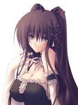  arm_garter bow breasts brown_eyes brown_hair choker cleavage cosplay elbow_gloves frills genshiken gloves kousaka_tamaki kousaka_tamaki_(cosplay) large_breasts long_hair maid mole mole_under_eye mole_under_mouth oono_kanako solo to_heart_2 zinno 