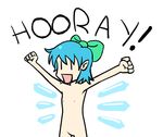  \o/ arms_up cirno english no_pussy nude outstretched_arms solo touhou |_| 