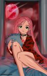  akashiya_moka bed green_eyes pink_hair rosario+vampire solo 