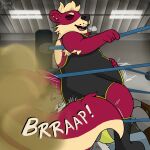 anthro belly canid canine canis duo fart fart_cloud fart_fetish fart_sniffing farting_on_another farting_on_face fighting_ring gassy hi_res huge_fart male male/male male_farting mammal mephitid overweight overweight_anthro overweight_male red_zeppelin rumbling_stomach skunk skunkstench slightly_chubby slightly_chubby_anthro slightly_chubby_male smelly sniffing stench stinkface tail thick_tail visible_stench wolf wrestling
