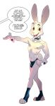  anthro bow_tie bulge clothed clothing hi_res lagomorph leporid male mammal rabbit simple_background solo spacedog topless underwear white_background 