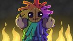 big_eyes big_pupils claws felid feral fire fur gesture hand_gesture hi_res lion male male/male mammal middle_finger multicolored_body multicolored_fur pantherine pupils rainbow_body rainbow_fur smile smiley_face smoke solo tinky yarn yarnaby_(poppy_playtime)