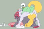  balls big_balls big_butt big_penis bodily_fluids butt cum genital_fluids genitals group group_sex hi_res hyper legendary_pok&eacute;mon male male/male mewtwo nintendo peach_(peachymewtwo) penis pok&eacute;mon pok&eacute;mon_(species) roserade sex trio video_games weasel_k zoroark 