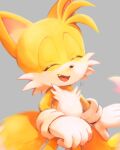 2021 anthro aogirinaru canid canine clothing colored eyes_closed fox fur gloves handwear male mammal miles_prower open_mouth sega smile solo sonic_the_hedgehog_(series) tails_(disambiguation) video_games 