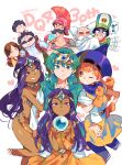 2020 4girls 6+boys ^_^ absurdres alena_(dq4) anniversary aqua_hair arm_hug armor asymmetrical_dress balding beard bikini_armor blue_gemstone blue_hat blue_pantyhose blue_scarf blunt_bangs breasts brey brown_hair carrying child circlet clift closed_eyes conical_hat copyright_name creature creature_on_shoulder crying crying_with_eyes_open crystal_ball dancer dark-skinned_female dark_skin dated dragon_quest dragon_quest_iv dress earrings facial_hair family father_and_son flailing forehead_jewel gem gloves gold_circlet green_eyes green_gemstone green_hair green_hat green_tunic grin hand_on_own_hip hands_up hat healslime heart helmet hero_(dq4) highres hoimin holding_orb husband_and_wife jewelry kitaya light_blush light_frown locked_arms loincloth long_dress long_hair long_sleeves looking_at_another looking_at_viewer manya_(dq4) medium_hair metal_belt metal_bikini metal_bra mitre mother_and_son multiple_boys multiple_girls mustache neck_ring old old_man on_shoulder one_eye_closed open_mouth orange_dress orange_gloves orange_hair orb pantyhose parted_bangs pelvic_curtain pink_armor pink_helmet pointy_hat purple_eyes purple_hair ryan_(dq4) scarf short_dress short_hair short_sleeves shoulder_carry siblings single_bare_shoulder single_sleeve sisters smile speech_bubble sphere_earrings streaming_tears sweatdrop tears tessie torneko translation_request tunic waving_arms white_hair white_sleeves yellow_dress 